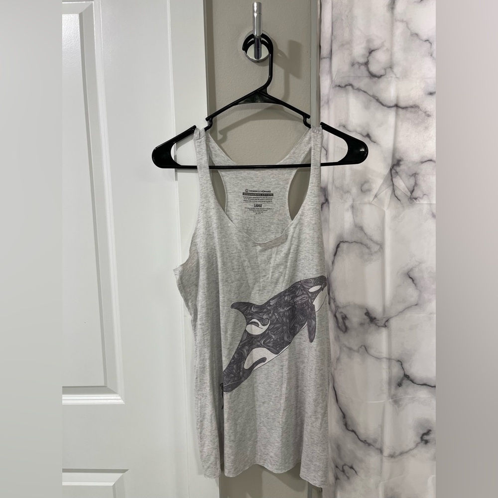 Gray Orca Whale Tank Top
